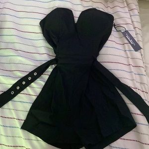 * Black Strapless Dress